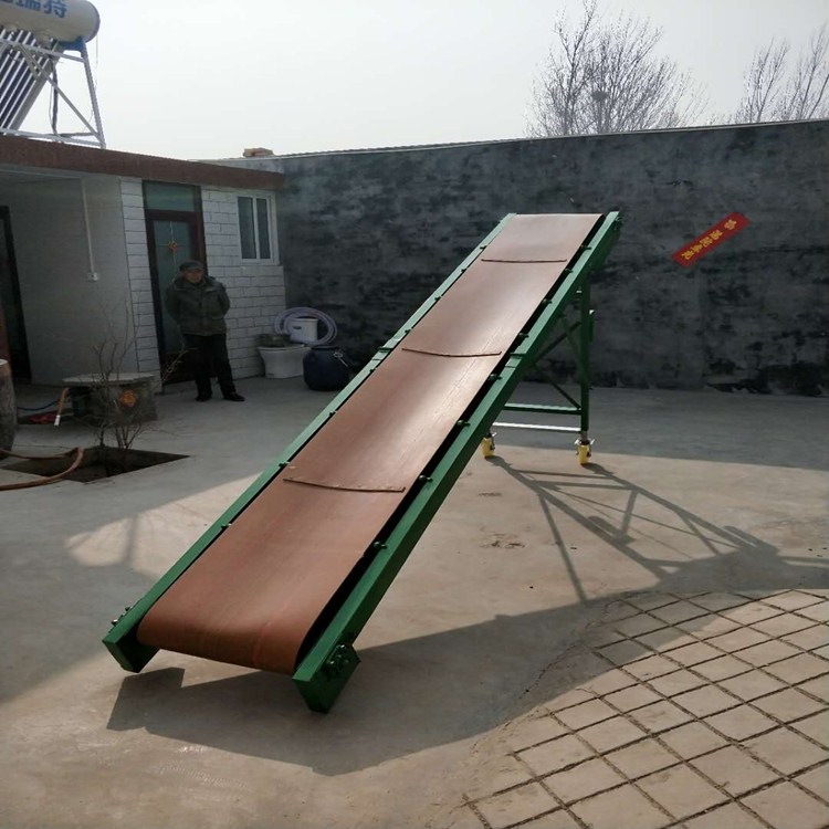 小型防滑物料皮帶機，移動式輕型糧食裝車運輸機